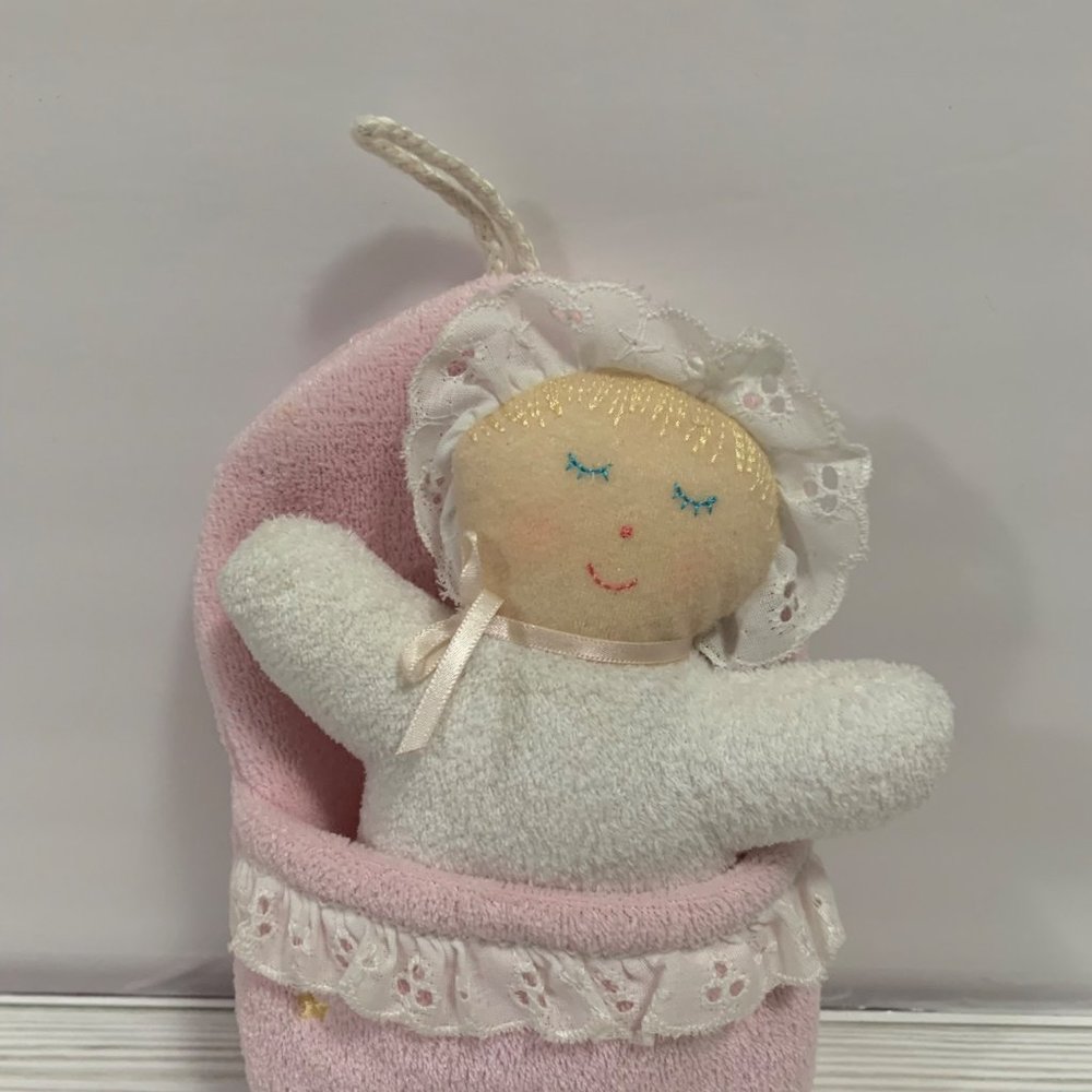 Vintage Eden Terry Cloth Baby Doll And Sleeping Bag Musical - Picture 2 of 7